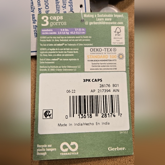 NWT Gerber newborn baby hats - Picture 4 of 4